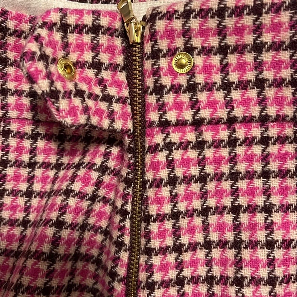 J.Crew Houndstooth Wool A-line Skirt - Size 6 - Picture 6 of 7